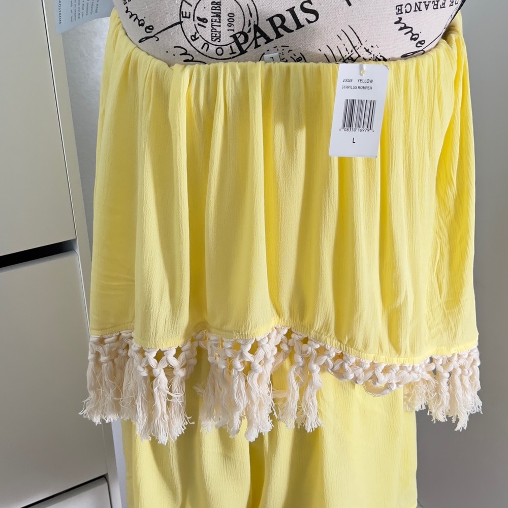 The Vanity Room Yellow Swim Cover-Up Romper - Picture 4 of 10